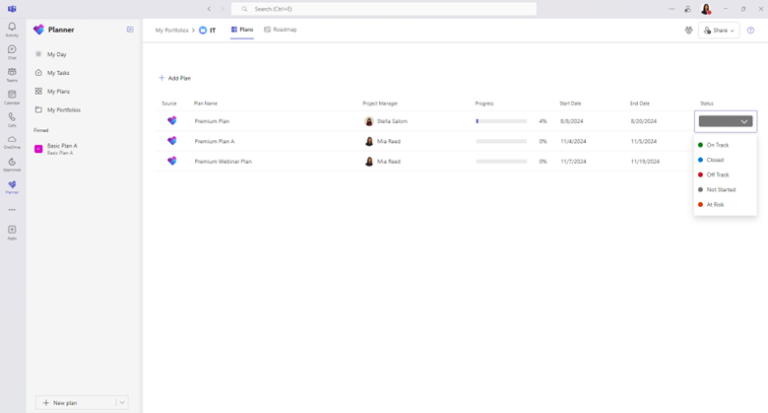 Portfolios in Microsoft Teams & Planner - Marque360